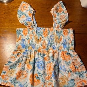 Floral Ruffle Sleeve Tank